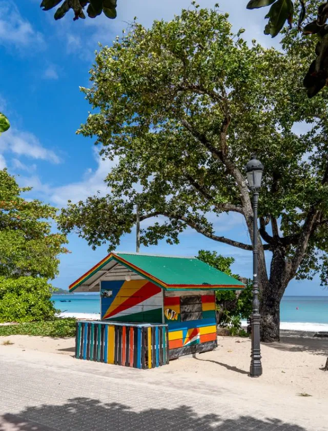 Colorful beach cabana